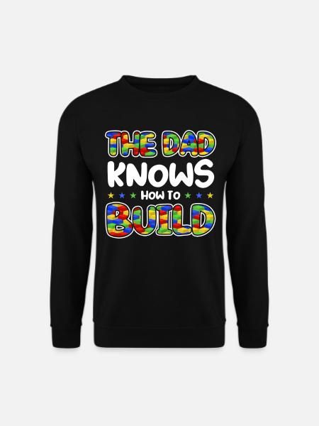 Papa Klemmbaustein Baustein - Unisex Pullover - Schwarz
