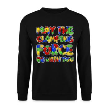 Build clamping block building block - Unisex Sweatshirt - black - Front - Alina (178cm) & Michal (187cm)