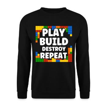 Repeat clamping block block - Unisex Sweatshirt - black - Front - Alina (178cm) & Michal (187cm)
