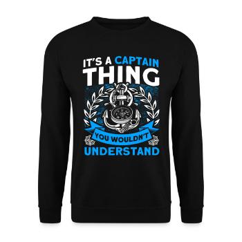 Amateurs de bateau Capitaine de bateau Capitaine Capitaines - Sweat-shirt Unisexe - noir - Devant - Alina (178cm) & Michal (187cm)