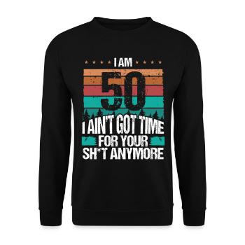Funny 50th Birthday Idea Vintage 50 Year Old - Unisex Pullover - Schwarz - Vorne - Alina (178cm) & Michal (187cm)