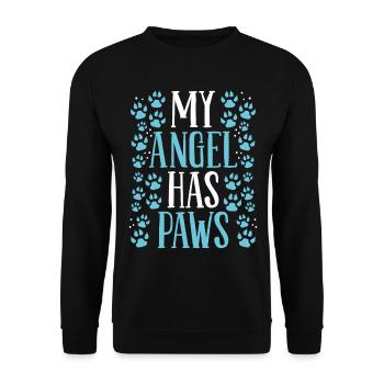 Perte du chat Mon ange a des pattes Souvenir du chat - Sweat-shirt Unisexe - noir - Devant - Alina (178cm) & Michal (187cm)