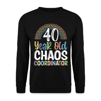 40 Year Old Chaos Daycare Provider 40 Birthday - Unisex Sweatshirt - black - Front - Alina (178cm) & Michal (187cm)