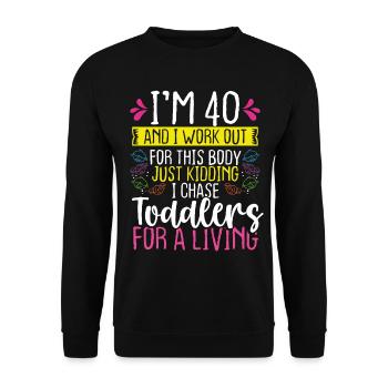 40 Birthday Daycare Provider Toddlers 40 Years Old - Unisex Sweatshirt - black - Front - Alina (178cm) & Michal (187cm)