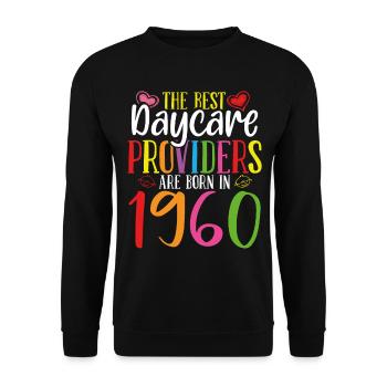 Fournisseur de services de garde né en 1960 Enseignant de garde d’enfants - Sweat-shirt Unisexe - noir - Devant - Alina (178cm) & Michal (187cm)