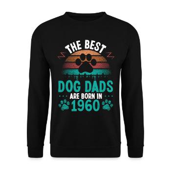 Dog Dad Born in 1960 Birthday for Dog Father 1960 - Unisex Pullover - Schwarz - Vorne - Alina (178cm) & Michal (187cm)