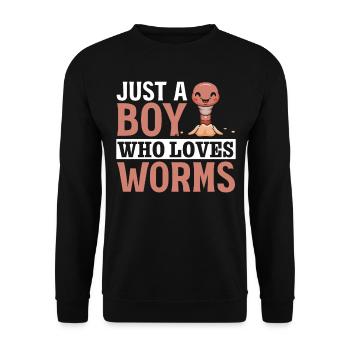 Worm Farmer Boy Compost Worms Je ne suis qu’un - Sweat-shirt Unisexe - noir - Devant - Alina (178cm) & Michal (187cm)