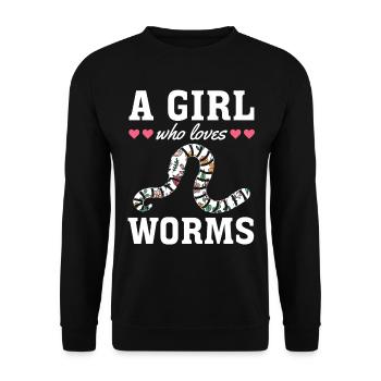 Nice worm lover Nice worm girl I A - Unisex Sweatshirt - black - Front - Alina (178cm) & Michal (187cm)