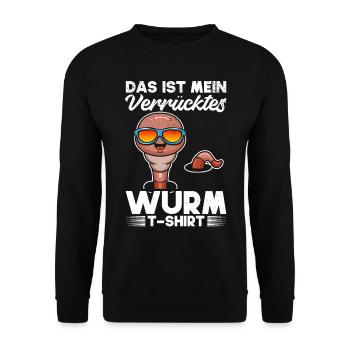 Das Ist Mein Verrücktes Wurm T-Shirt Wurm - Unisex Pullover - Schwarz - Vorne - Alina (178cm) & Michal (187cm)