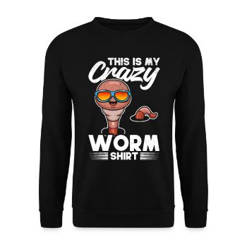 This is my crazy worm shirt Worm Farmer Cool - Unisex Sweatshirt - black - Front - Alina (178cm) & Michal (187cm)