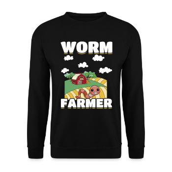 Worm Composting Worm Farms Funny Wur - Unisex Sweatshirt - black - Front - Alina (178cm) & Michal (187cm)