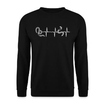Worm Heartbeat Compost Worms Heartbeat Heart - Sweat-shirt Unisexe - noir - Devant - Alina (178cm) & Michal (187cm)