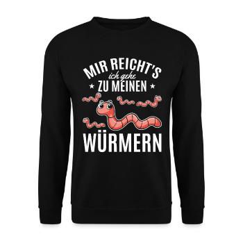 Würmer Sprüche Wurm Mir Reicht's Ich Gehe Zu - Unisex Pullover - Schwarz - Vorne - Alina (178cm) & Michal (187cm)