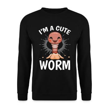 Compost Worm Lovers Sweet Worms I am a - Unisex Sweatshirt - black - Front - Alina (178cm) & Michal (187cm)