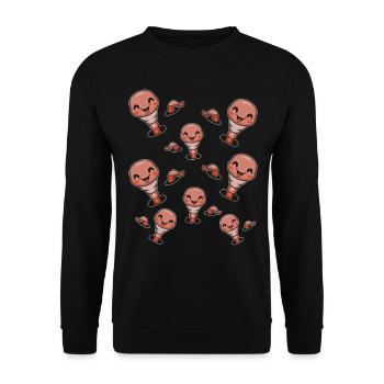 Compost Worms Nice Worm Funny Wur - Unisex Sweatshirt - black - Front - Alina (178cm) & Michal (187cm)