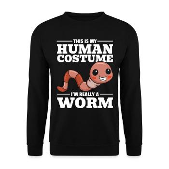 Das ist mein menschliches Kostüm Ich bin wirklich - Unisex Pullover - Schwarz - Vorne - Alina (178cm) & Michal (187cm)