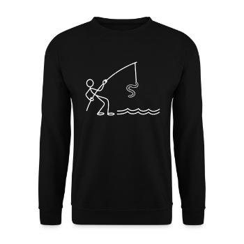 Funny stick figure fishworm compost worms - Unisex Sweatshirt - black - Front - Alina (178cm) & Michal (187cm)