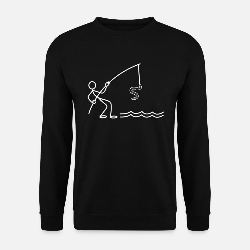 Lustiges Strichmännchen Fischwurm Kompost Würmer - Unisex Pullover - Schwarz