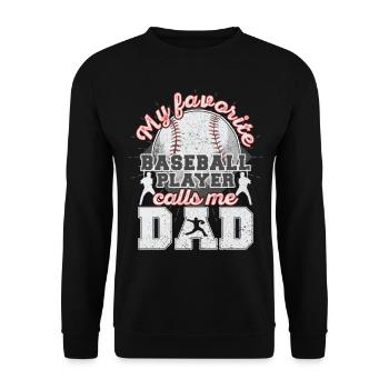 Baseball Papa Papa Père Joueur de Baseball Cadeau - Sweat-shirt Unisexe - noir - Devant - Alina (178cm) & Michal (187cm)