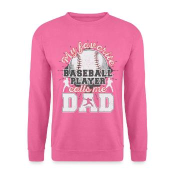 Baseball Dad Papa Vater Baseballspieler Geschenk - Unisex Pullover - Pink - Vorne