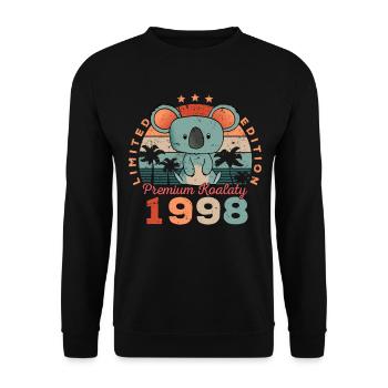 Année de naissance 1998 Anniversaire Koala Koala Bear - Sweat-shirt Unisexe - noir - Devant - Alina (178cm) & Michal (187cm)