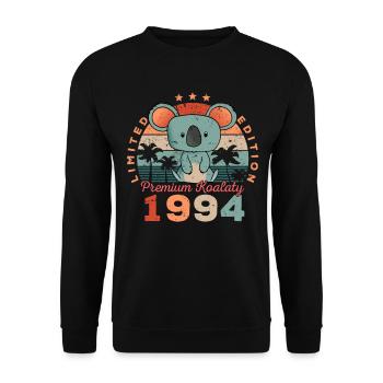Année de naissance 1994 Anniversaire Koala Koala Bear - Sweat-shirt Unisexe - noir - Devant - Alina (178cm) & Michal (187cm)