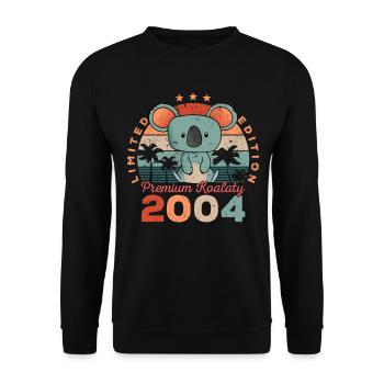 Année de naissance 2004 Anniversaire Koala Koala Bear - Sweat-shirt Unisexe - noir - Devant - Alina (178cm) & Michal (187cm)