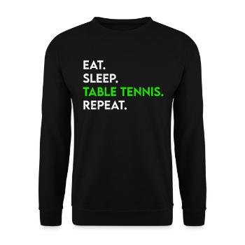 manger dormir tennis de table répéter - Sweat-shirt Unisexe - noir - Devant - Alina (178cm) & Michal (187cm)