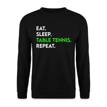 manger dormir tennis de table répéter - Sweat-shirt Unisexe - noir - Devant - Alina (178cm) & Michal (187cm)