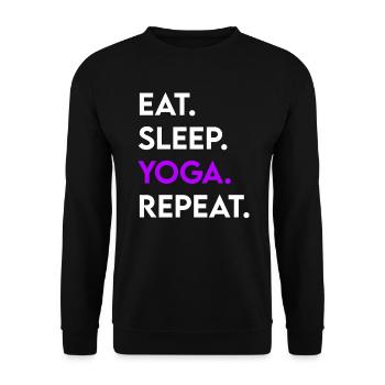 manger du yoga du sommeil répéter - Sweat-shirt Unisexe - noir - Devant - Alina (178cm) & Michal (187cm)
