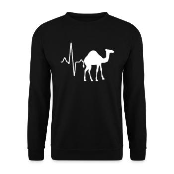 Dromedary Camel Heartbeat - Unisex Sweatshirt - black - Front - Alina (178cm) & Michal (187cm)