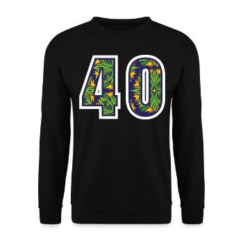 40 Zahl Grün - Unisex Pullover - Schwarz - Vorne - Alina (178cm) & Michal (187cm)