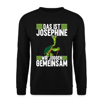 Joggen Sport Lustiger Spruch - Unisex Pullover - Schwarz - Vorne - Alina (178cm) & Michal (187cm)