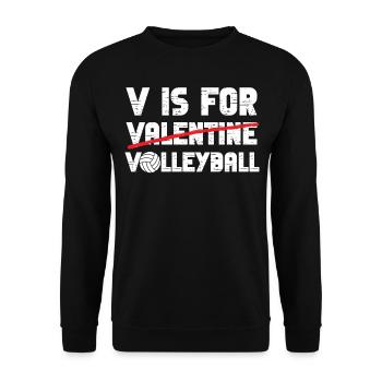 Volleyball Player Team Valentines - Unisex Sweatshirt - black - Front - Alina (178cm) & Michal (187cm)