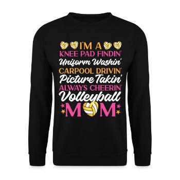 Volleyball Player Team Mom Mother - Unisex Pullover - Schwarz - Vorne - Alina (178cm) & Michal (187cm)