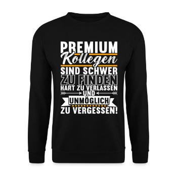 Abschiedsgeschenk Jobwechsel Kollege - Unisex Pullover - Schwarz - Vorne - Alina (178cm) & Michal (187cm)