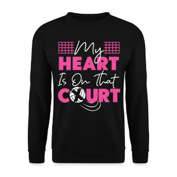 Équipe de volley-ball Mon cœur est - Sweat-shirt Unisexe - noir - Devant - Alina (178cm) & Michal (187cm)