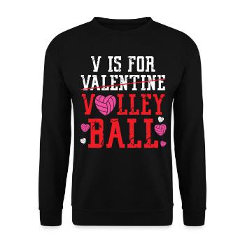 Volleyball Player Team Valentines - Unisex Sweatshirt - black - Front - Alina (178cm) & Michal (187cm)