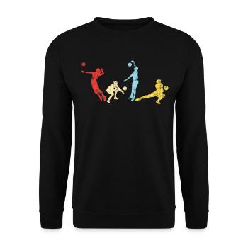 Volleyball Player Team Retro - Unisex Sweatshirt - black - Front - Alina (178cm) & Michal (187cm)