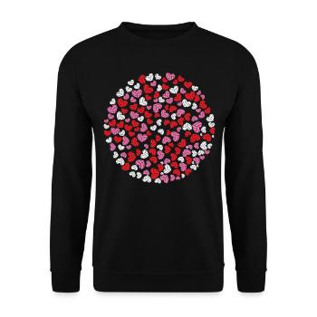 Volleyball Player Team Valentines - Unisex Pullover - Schwarz - Vorne - Alina (178cm) & Michal (187cm)