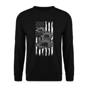 Sea urchins US flag American flag Sea urchins - Unisex Sweatshirt - black - Front - Alina (178cm) & Michal (187cm)