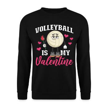 Volleyball Player Team Valentines - Unisex Sweatshirt - black - Front - Alina (178cm) & Michal (187cm)