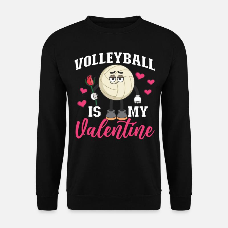 Volleyball Player Team Valentines - Unisex Sweatshirt - black