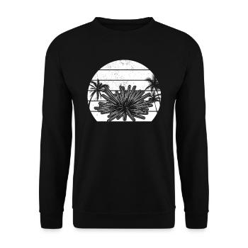 Sea creature Sea urchin Sunset Sea urchin - Unisex Sweatshirt - black - Front - Alina (178cm) & Michal (187cm)
