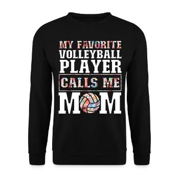 Volleyball Player Team Mom Mother - Unisex Sweatshirt - black - Front - Alina (178cm) & Michal (187cm)