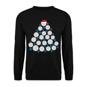 Volleyball Player Team Christmas - Unisex Sweatshirt - black - Front - Alina (178cm) & Michal (187cm)
