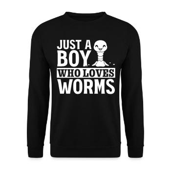 Compost Worms Worm Lover Je ne suis qu’un garçon, - Sweat-shirt Unisexe - noir - Devant - Alina (178cm) & Michal (187cm)