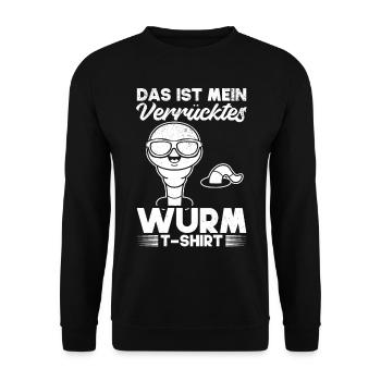 Das Ist Mein Verrücktes Wurm T-Shirt Wurm - Unisex Pullover - Schwarz - Vorne - Alina (178cm) & Michal (187cm)