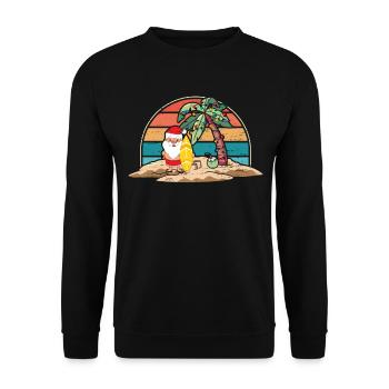 Frohe Weihnachten Santa Santa Claus Rentier - Unisex Pullover - Schwarz - Vorne - Alina (178cm) & Michal (187cm)