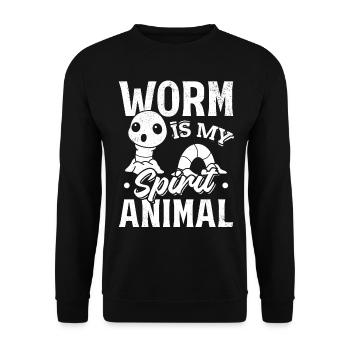 Worm is my mind Animal worm lover worm - Unisex Sweatshirt - black - Front - Alina (178cm) & Michal (187cm)